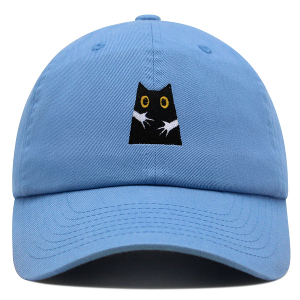 Hugs Premium Dad Hat Embroidered Baseball Cap Black Cat Mom