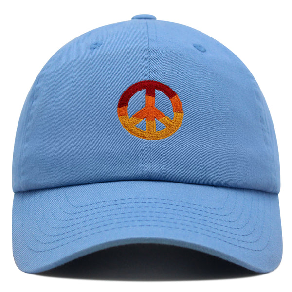 Peace Symbol Premium Dad Hat Embroidered Baseball Cap Hippie Logo