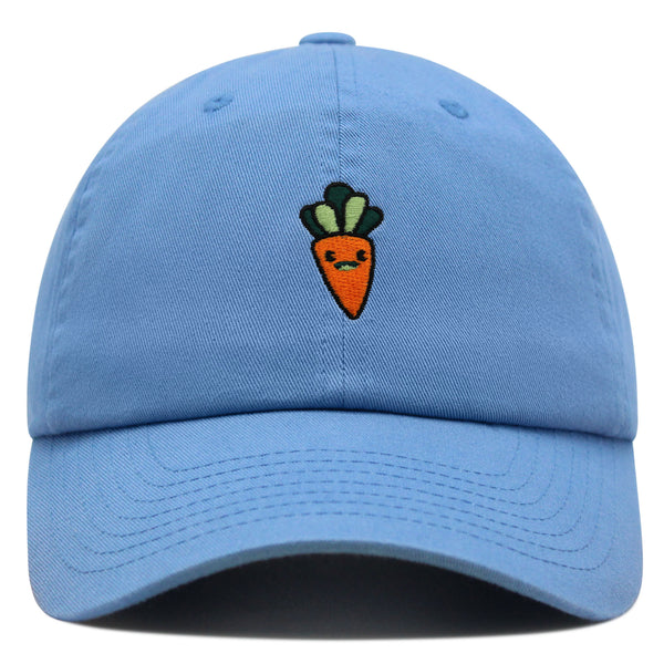 Smiling Carrot Premium Dad Hat Embroidered Baseball Cap Vegetable Vegan