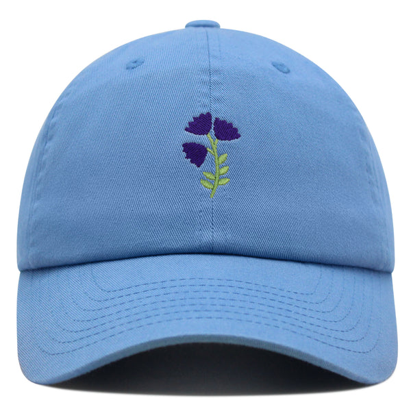 Purple flower Premium Dad Hat Embroidered Baseball Cap Purple Floral