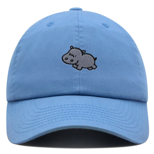 Cute Hippo Premium Dad Hat Embroidered Baseball Cap Hippopotamus Zoo