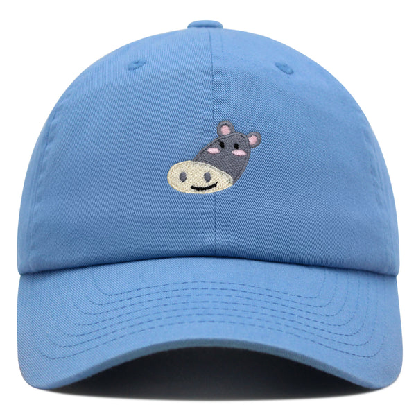 Cute Hippo Face Premium Dad Hat Embroidered Baseball Cap Zoo Hippopotamus