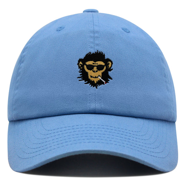 Smoking Monkey Premium Dad Hat Embroidered Baseball Cap Wild Animal Funny