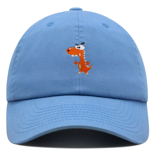 Funny Orange Dinosaur Premium Dad Hat Embroidered Baseball Cap  Funny Dino