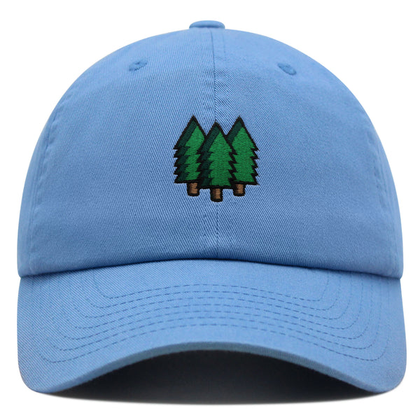 Trees Premium Dad Hat Embroidered Baseball Cap Forest Hiking