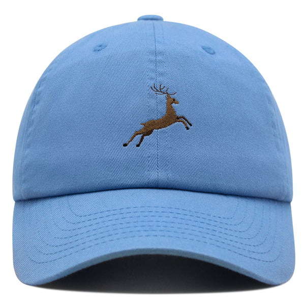 Deer Premium Dad Hat Embroidered Baseball Cap Hunting Jumping