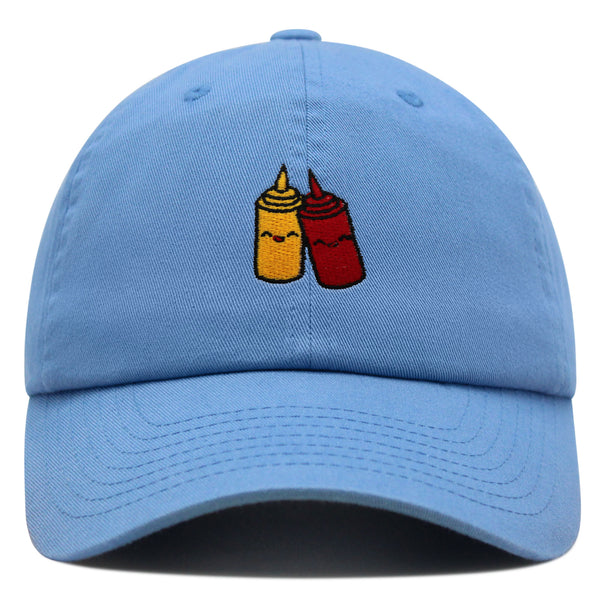 Ketchup and Mustard Premium Dad Hat Embroidered Baseball Cap Foodie Sauces Ketchut Mustard