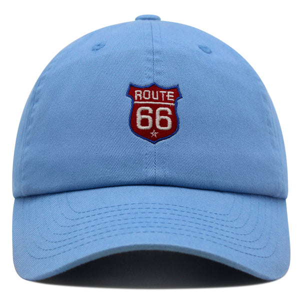 Route 66 Premium Dad Hat Embroidered Baseball Cap Roadtrip Highway 66