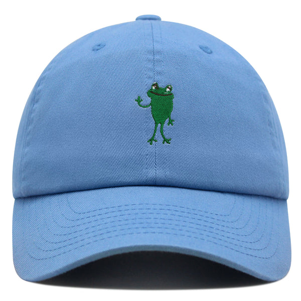 Frog Hi! Premium Dad Hat Embroidered Baseball Cap Cute