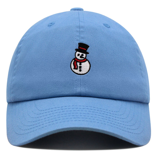 Snowman Premium Dad Hat Embroidered Baseball Cap Winter Christmas