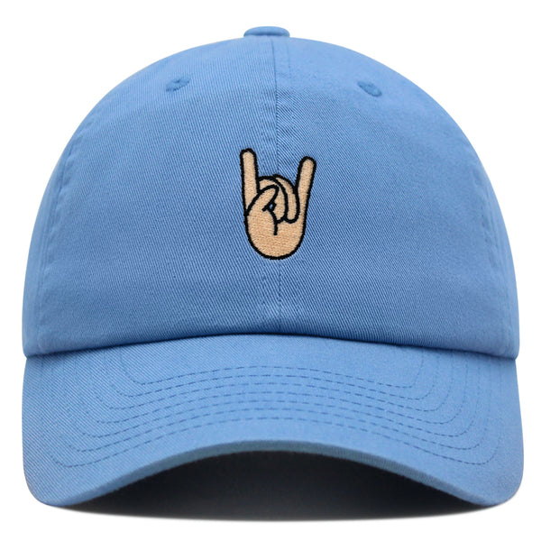 Rock and Roll Premium Dad Hat Embroidered Baseball Cap Hand Sign Peace