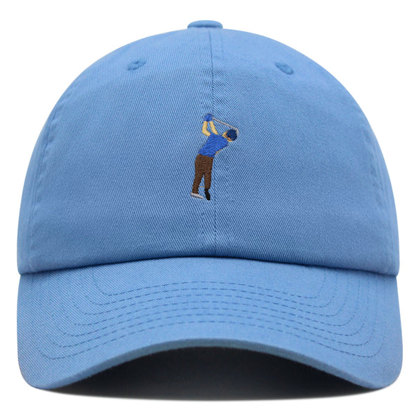 Golfer Premium Dad Hat Embroidered Baseball Cap Gold Swing