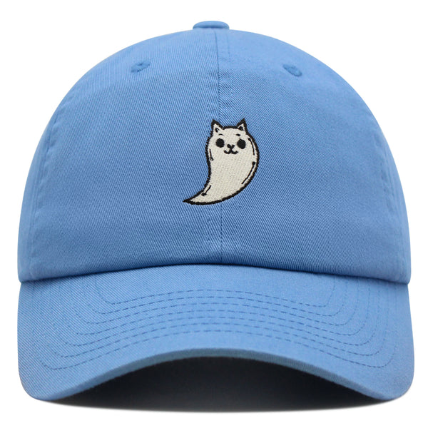 Ghost Cat  Premium Dad Hat Embroidered Baseball Cap Cute