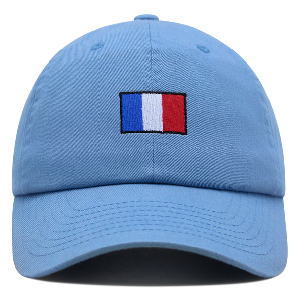 France Flag Premium Dad Hat Embroidered Cotton Baseball Cap Soccer