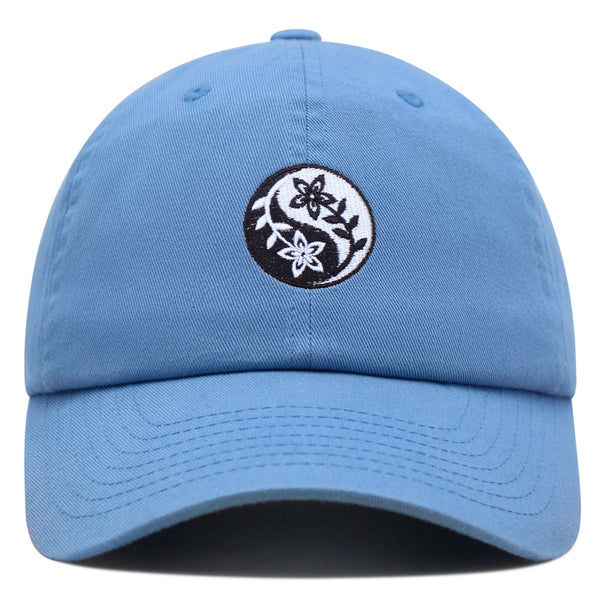 Flower Ying Yang Premium Dad Hat Embroidered Cotton Baseball Cap Symbol