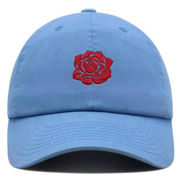 Red Rose Premium Dad Hat Embroidered Cotton Baseball Cap Flower