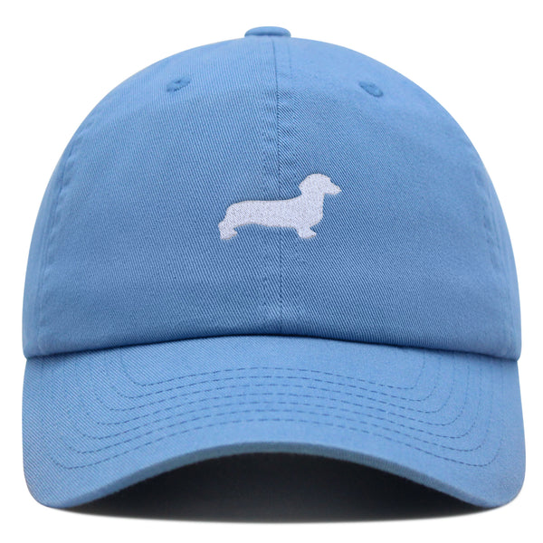 Dachshund Silhouette Premium Dad Hat Embroidered Cotton Baseball Cap Outline