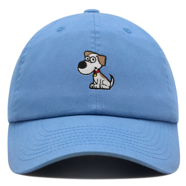 Dog with Red Collar Premium Dad Hat Embroidered Cotton Baseball Cap Cartoon Puppy