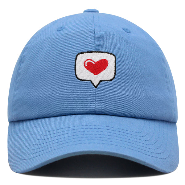 Heart Message Premium Dad Hat Embroidered Cotton Baseball Cap Text Logo