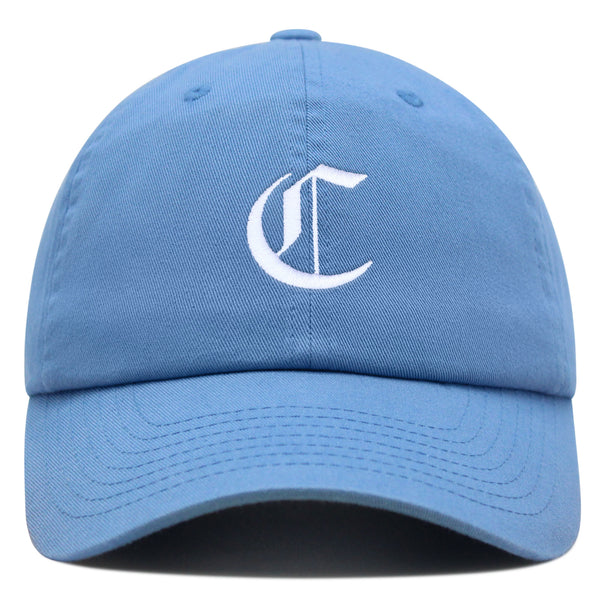 Old English Letter C Premium Dad Hat Embroidered Cotton Baseball Cap English Alphabet