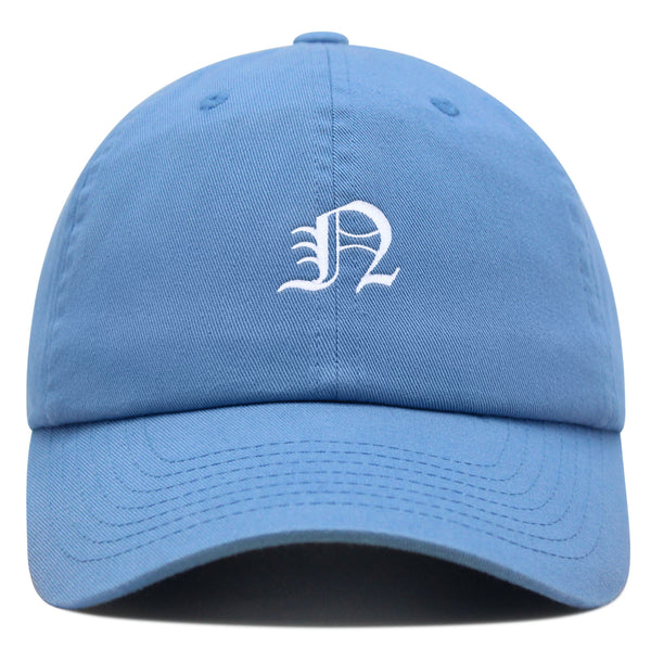 Old English Letter N Premium Dad Hat Embroidered Cotton Baseball Cap English Alphabet