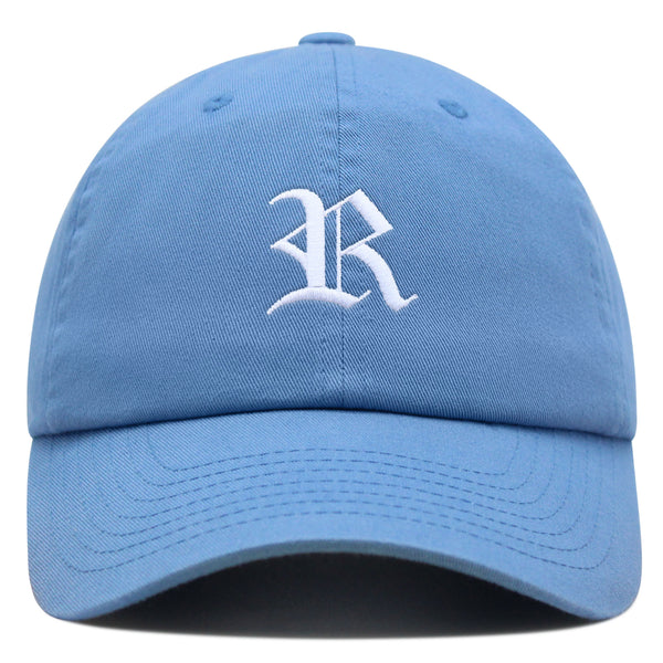 Old English Letter R Premium Dad Hat Embroidered Cotton Baseball Cap English Alphabet