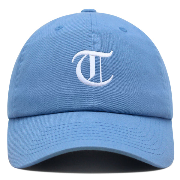 Old English Letter T Premium Dad Hat Embroidered Cotton Baseball Cap English Alphabet