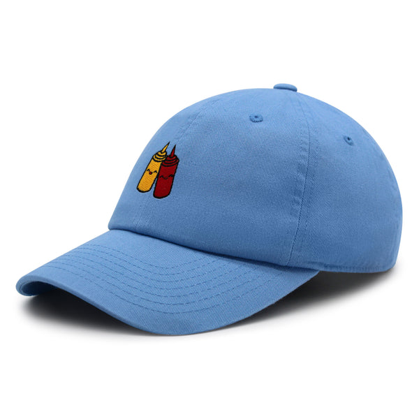 Ketchup and Mustard Premium Dad Hat Embroidered Baseball Cap Foodie Sauces Ketchut Mustard