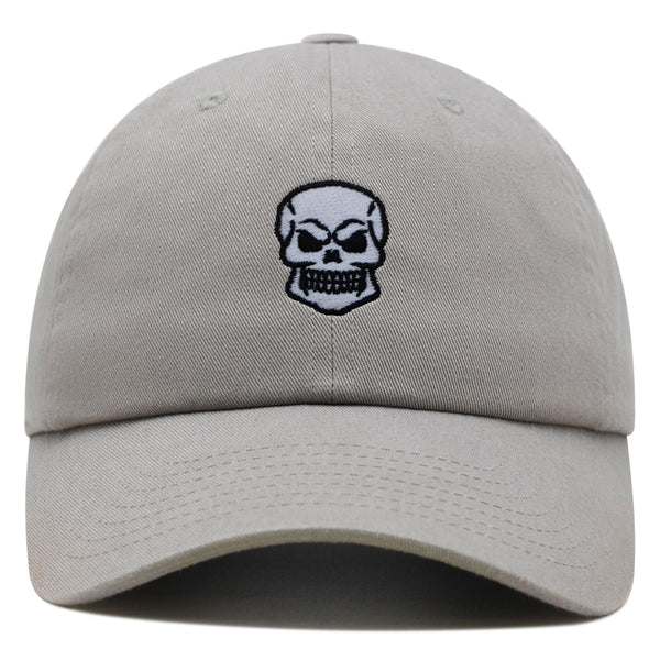 Skull Front View Premium Dad Hat Embroidered Baseball Cap Grunge