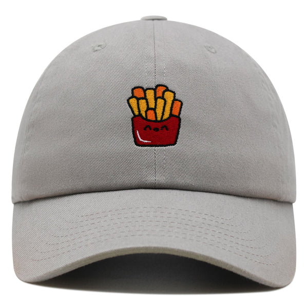 Smiling French Fries Premium Dad Hat Embroidered Baseball Cap Chips Fast Food