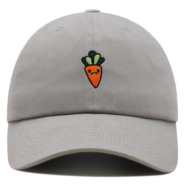 Smiling Carrot Premium Dad Hat Embroidered Baseball Cap Vegetable Vegan