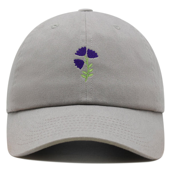 Purple flower Premium Dad Hat Embroidered Baseball Cap Purple Floral