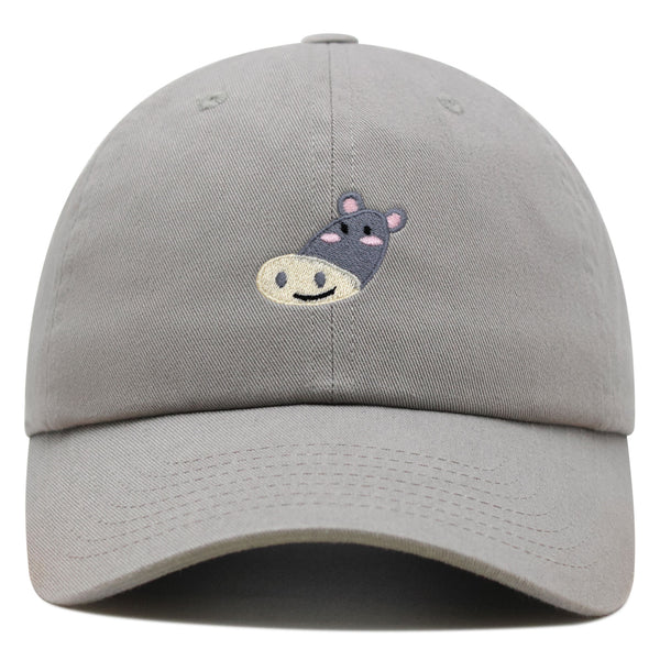 Cute Hippo Face Premium Dad Hat Embroidered Baseball Cap Zoo Hippopotamus