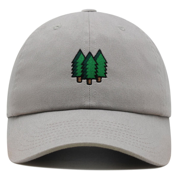 Trees Premium Dad Hat Embroidered Baseball Cap Forest Hiking