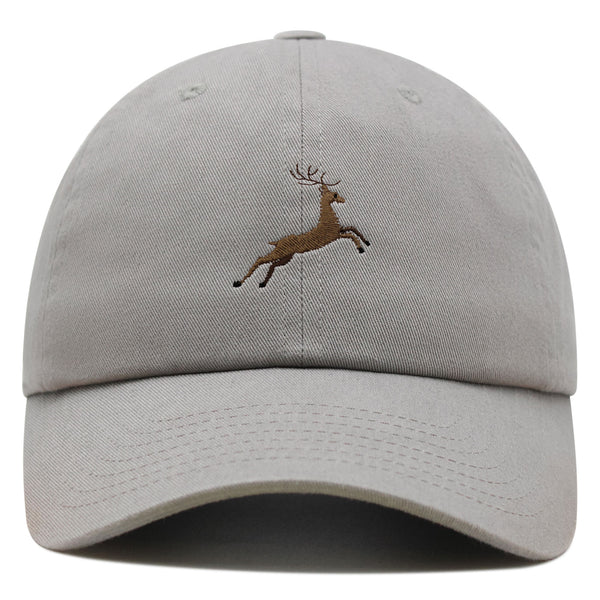 Deer Premium Dad Hat Embroidered Baseball Cap Hunting Jumping