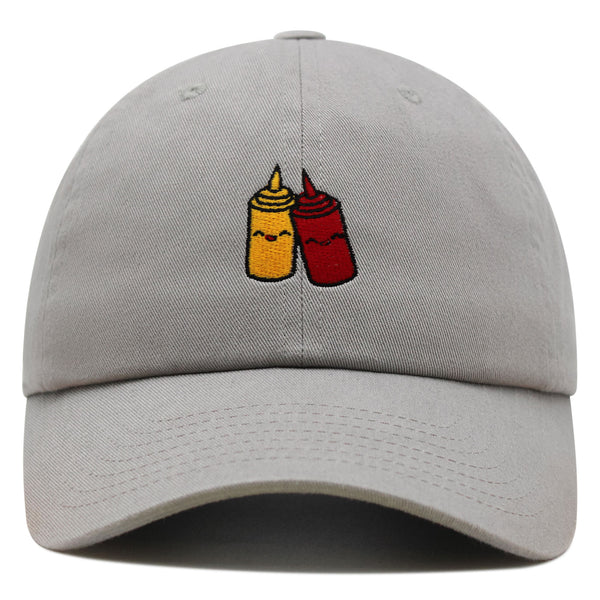 Ketchup and Mustard Premium Dad Hat Embroidered Baseball Cap Foodie Sauces Ketchut Mustard