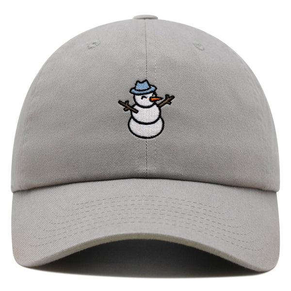 Snowman Premium Dad Hat Embroidered Baseball Cap Winter Snow