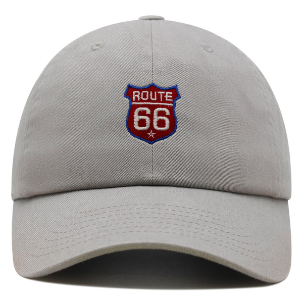 Route 66 Premium Dad Hat Embroidered Baseball Cap Roadtrip Highway 66