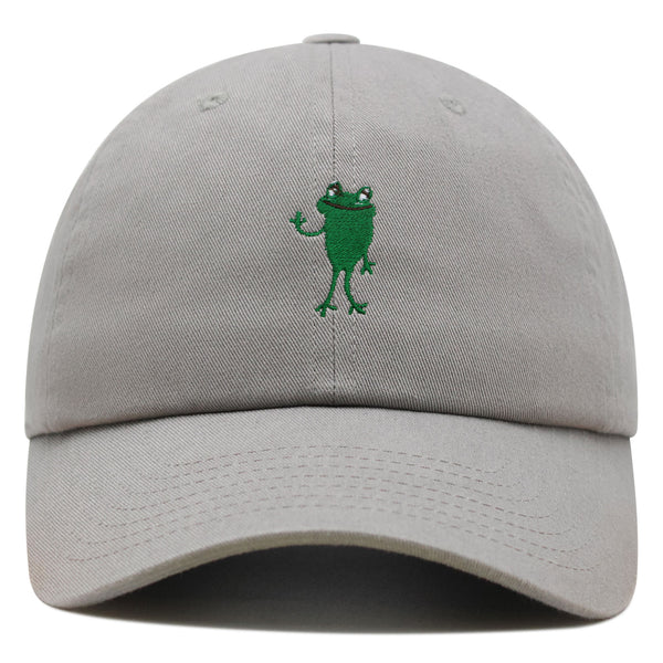 Frog Hi! Premium Dad Hat Embroidered Baseball Cap Cute