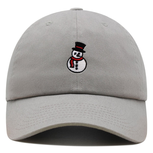 Snowman Premium Dad Hat Embroidered Baseball Cap Winter Christmas