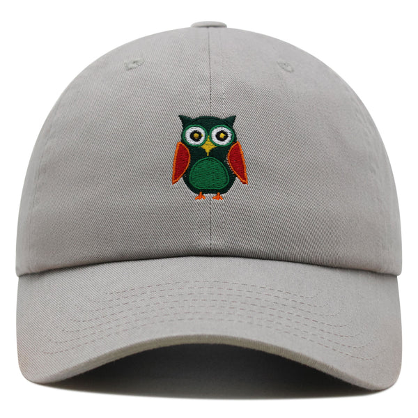 Owl Premium Dad Hat Embroidered Baseball Cap Bird Green