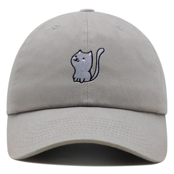 Meow Premium Dad Hat Embroidered Baseball Cap Cat Kitty