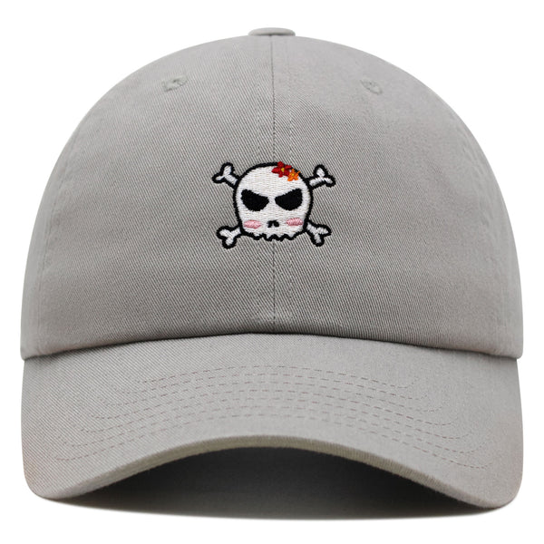 Skull Premium Dad Hat Embroidered Baseball Cap Ribbon Girly