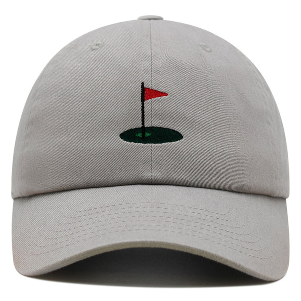 Golf Cup Premium Dad Hat Embroidered Baseball Cap Golf Ball Hole Flagstick Pin