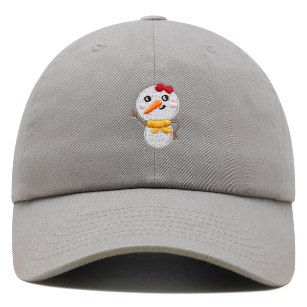 Snowman Premium Dad Hat Embroidered Baseball Cap Winter Snow