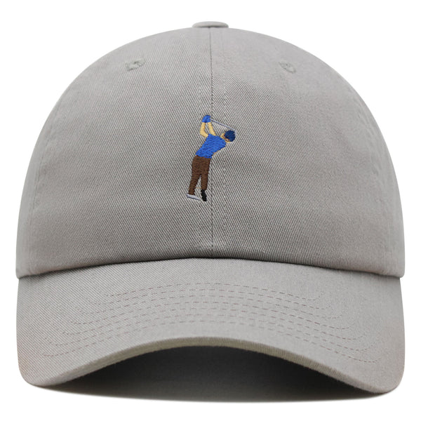 Golfer Premium Dad Hat Embroidered Baseball Cap Gold Swing