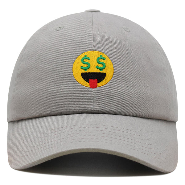 Money Eyes Emoji Premium Dad Hat Embroidered Baseball Cap Funny