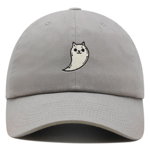 Ghost Cat  Premium Dad Hat Embroidered Baseball Cap Cute