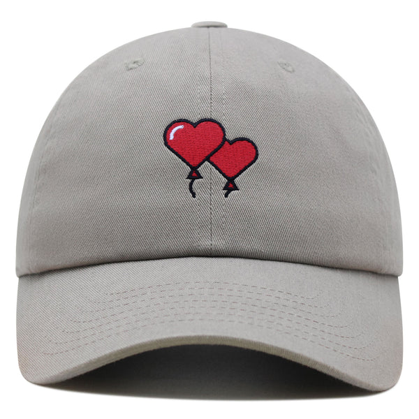 Heart Balloon Premium Dad Hat Embroidered Baseball Cap Red Ballon