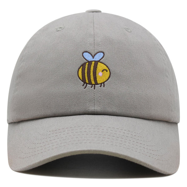 Smiling Honey Bee Premium Dad Hat Embroidered Cotton Baseball Cap Honey Bee